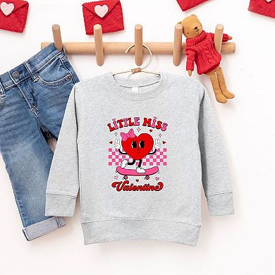Little Miss Valentine Skateboard Toddler Graphic Sweatshirt