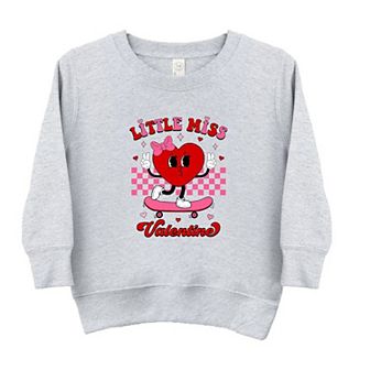 Little Miss Valentine Skateboard Toddler Graphic Sweatshirt