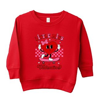 Little Miss Valentine Skateboard Toddler Graphic Sweatshirt