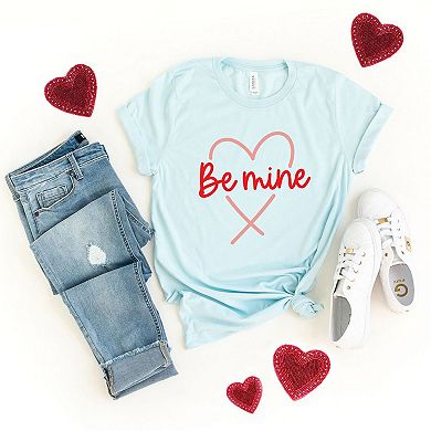 Be Mine Heart Colorful Short Sleeve Graphic Tee