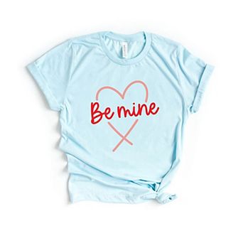 Be Mine Heart Colorful Short Sleeve Graphic Tee