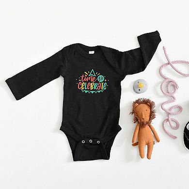 Time To Celebrate Baby Long Sleeve Bodysuit