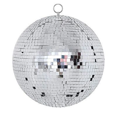 12" Mirror Disco Ball Silver Hanging Reflective Disco Ball Decor