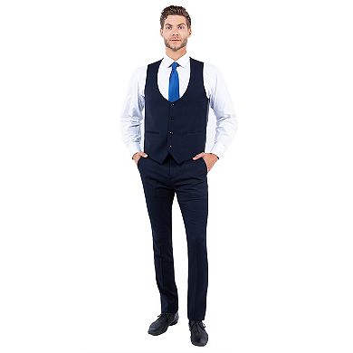 Men's 3pc Hybrid-Fit Solid Vested Suit Set