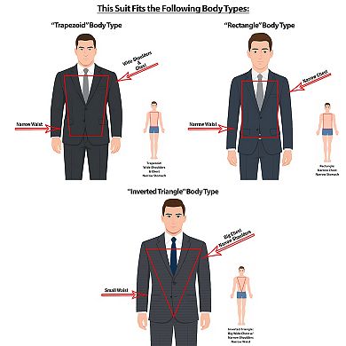 Men's 3pc Hybrid-Fit Solid Vested Suit Set