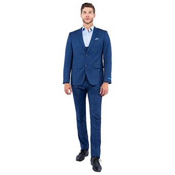 Men's 3 pc Hybrid-Fit Solid Vested Suit Set