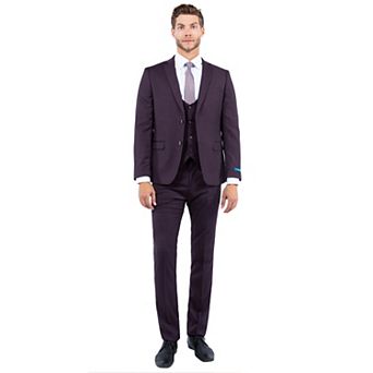 Men's 3 pc Hybrid-Fit Solid Vested Suit Set
