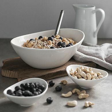 9" Porcelain Serving Bowls, Large Serving Dishes, 36 Ounce for Salads, Set of 4