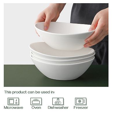 9" Porcelain Serving Bowls, Large Serving Dishes, 36 Ounce for Salads, Set of 4
