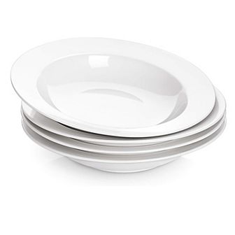 20 Ounces Soup Bowls, Pasta Bowls Plates, White Salad Bowls Set of 4