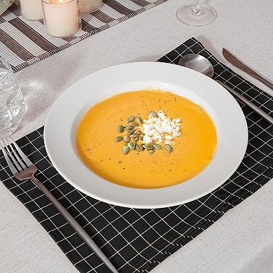 20 Ounces Soup Bowls, Pasta Bowls Plates, White Salad Bowls Set of 4