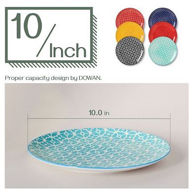 10" Ceramic Dinner Plates, Porcelain Pasta Salad Plate Set