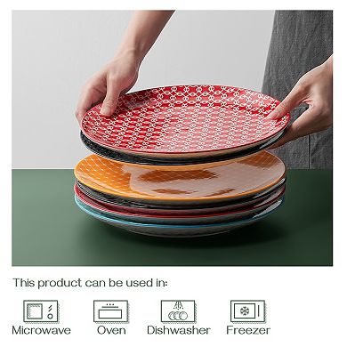 10" Ceramic Dinner Plates, Porcelain Pasta Salad Plate Set