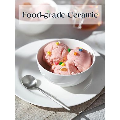 Porcelain Dessert Bowls Ice Cream Bowl - Ceramic Small Bowls 10 Oz - Littlebowl For Rice | Soup | Snack | Side Dish - Japanese Black And White Bowl Set Of 6