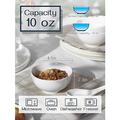 10 OZ Small Dessert Bowls - 4.5" Ceramic Cereal Bowls Set of 8