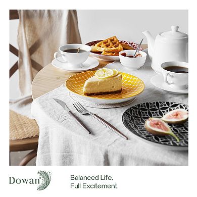 8.5 Inch Ceramic Dinner Plates, Porcelain Pasta Salad Plate Set