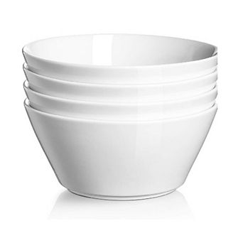 32 OZ Large Soup Bowls Set of 4 - White Ceramic Bowls for Ramen, Cereal, Pasta, Salad, Fruit