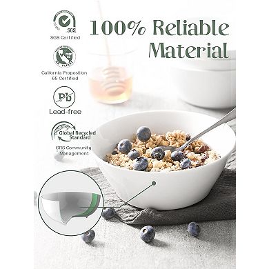 32 OZ Large Soup Bowls Set of 4 - White Ceramic Bowls for Ramen, Cereal, Pasta, Salad, Fruit