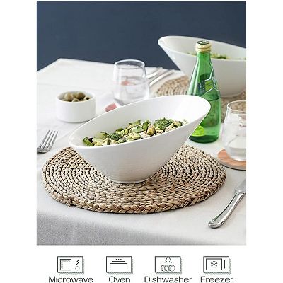26 OZ Slanted Salad Bowls of Packs Angled Serving Bowls