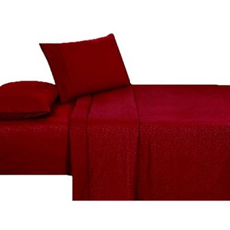 1800 Series Embossed Egyptian Vine Design 4 pc Sheet Set