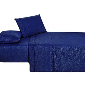 1800 Series Embossed Egyptian Vine Design 4 pc Sheet Set
