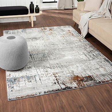 Luxe Weavers Modern Abstract Distressed Area Rug