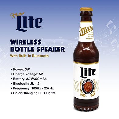 Miller Lite Bluetooth Bottle Speaker with Acrylic Case