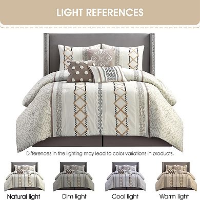 Nanshing Anthony Geometric Emboridered Comforter Set