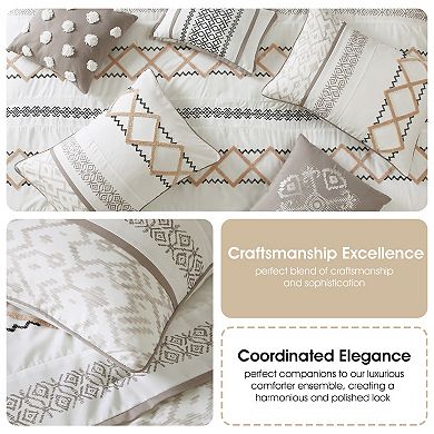 Nanshing Anthony Geometric Emboridered Comforter Set