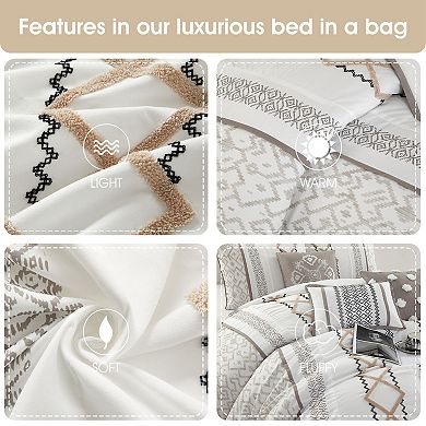 Nanshing Anthony Geometric Emboridered Comforter Set