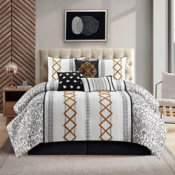 Nanshing Anthony Geometric Embroidered Comforter Set