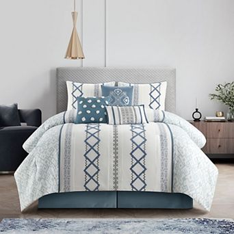 Nanshing Anthony Geometric Embroidered Comforter Set