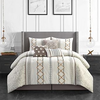 Nanshing Anthony Geometric Embroidered Comforter Set