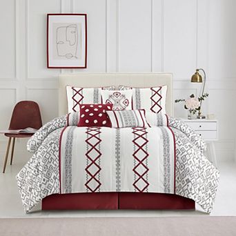 Nanshing Anthony Geometric Embroidered Comforter Set