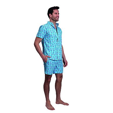 Men's 2-pc. 4-Way Stretch Swim Trunks & Short Sleeve Shirt Set