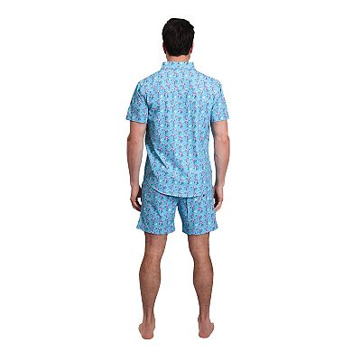 Men's 2-pc. 4-Way Stretch Swim Trunks & Short Sleeve Shirt Set