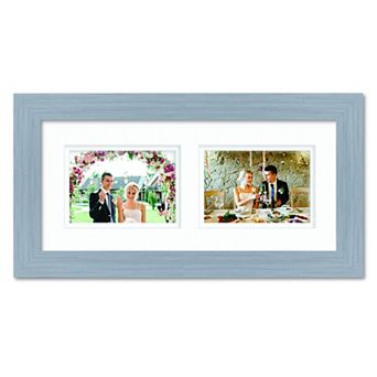 COURTSIDE MARKET Classic Hues Collection Grey 8x18 2 Photo Opening Wall Frame