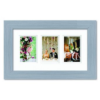 COURTSIDE MARKET Classic Hues Collection Grey 9x16 3 Photo Opening Wall Frame