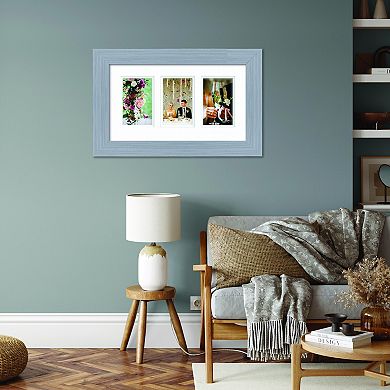 COURTSIDE MARKET Classic Hues Collection Grey 9x16 3 Photo Opening Wall Frame