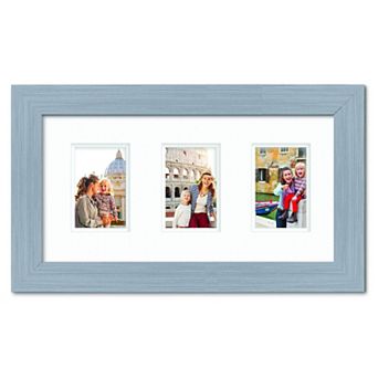 COURTSIDE MARKET Classic Hues Collection Grey 3 4x6 Photo Openings Wall Frame