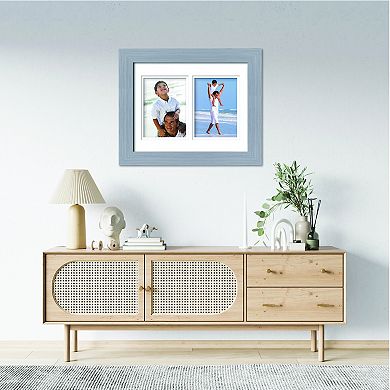 COURTSIDE MARKET Classic Hues Collection Grey 5x7 2 Photo Opening Grey Wall Frame
