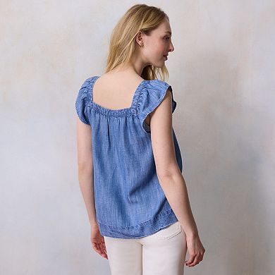 Women's LC Lauren Conrad Ruffle Front Pintuck Tank Top
