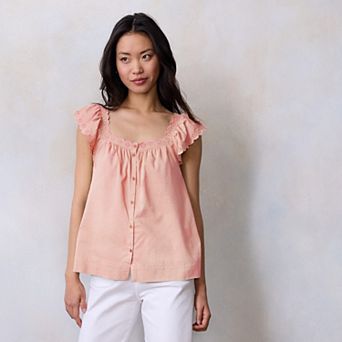 Women's LC Lauren Conrad Ruffle Front Pintuck Tank Top