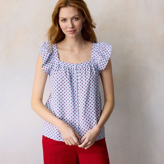 Women's LC Lauren Conrad Ruffle Front Pintuck Tank Top
