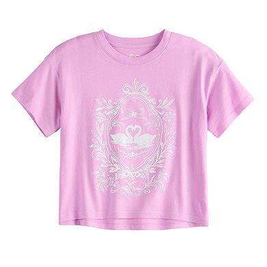 Girls 6-20 SO® Short Sleeve Boxy Graphic Tee in Regular & Plus