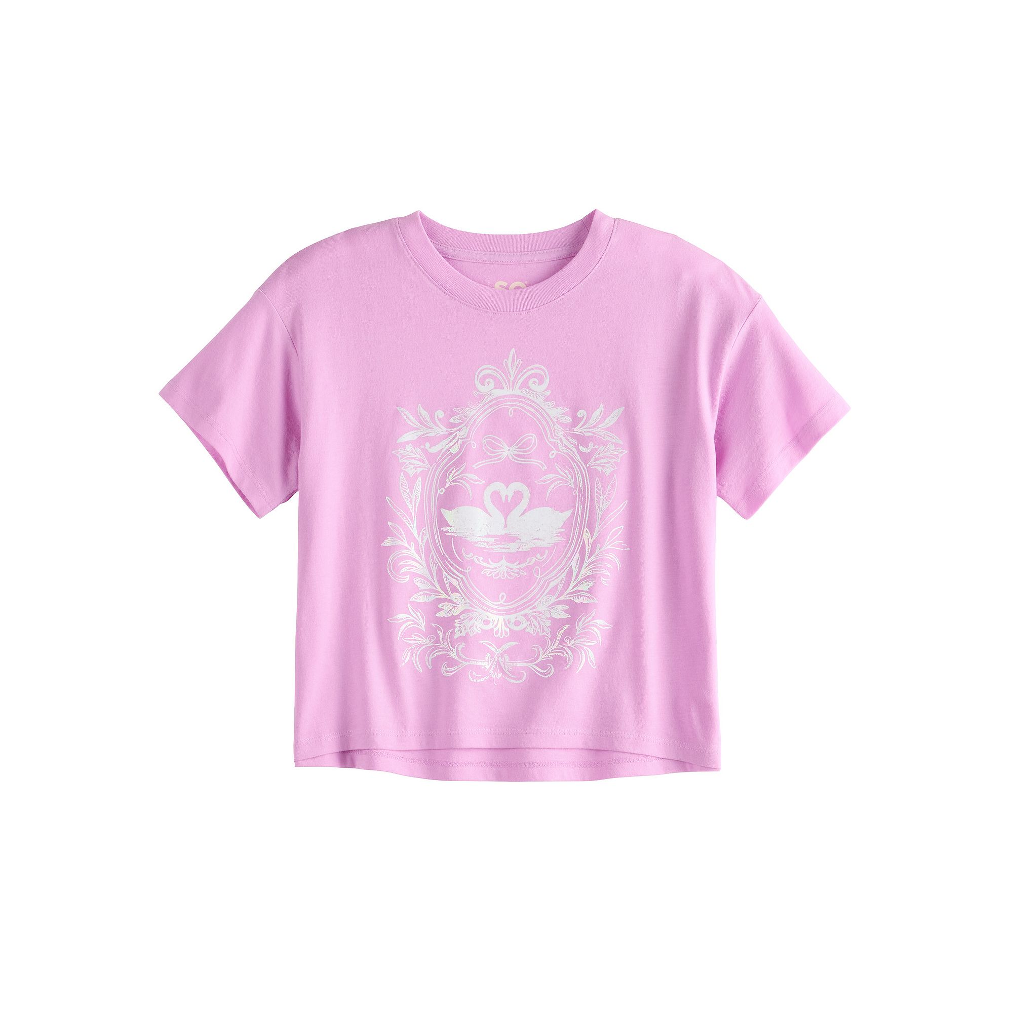 Girls 6-20 SO® Short Sleeve Boxy Graphic Tee in Regular & Plus, Girls, Si
