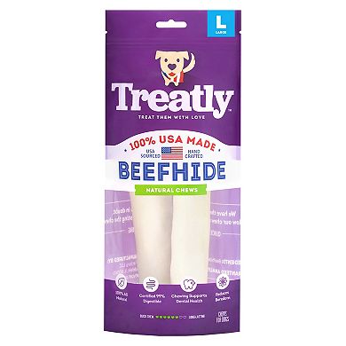 Treatly Large Natural Beefhide Rolls 2 Pack