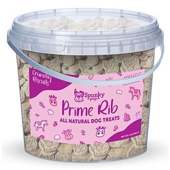 Spunky Pup 4 lbs. Prime Rib Bucket of Biscuits Dog Treats