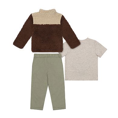 Baby & Toddler Boy Little Lad 3-pc. Sherpa Jacket, T-Shirt & Pants Set