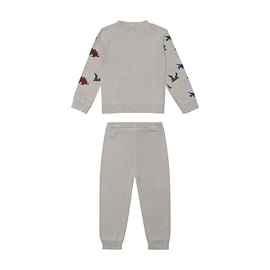 Baby & Toddler Boys Little Lad 2-pc. Allover Print Dinosaur Sweater & Pants Set
